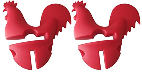 CIYODO 2pcs Pot Lid Lifter Silicone Rooster Spilling-lid Lifter Overflow Prevent for Kitchen Baking Scenario