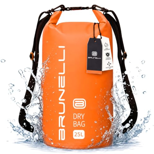 Brunelli Dry Bag 25L Wasserdicht Packsack Trockensack SUP Kajak Angeln - Orange