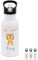 wunderwunsch® - Personalisierte Trinkflasche Kinder Edelstahl [ 500ml ] - Robuste Trinkflasche mit Namen - Wasserflasche mit Trinkhalm - Personalisierte Geschenke für Kinder (Tiger Girlande)