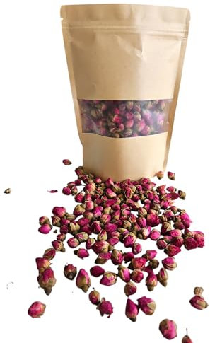 100% natürliche Blumen, getrocknete Rosenblüten 100g, Rose, Jasmin, rote Rosenblätter, Lavendel, vegan Blumenmix, Blumenkonfetti, Bio, Wellness, Deko, Hochzeit, Rosenknospen (Mini Rosenblüten)