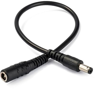 SHANFEILU DC5.5mm x 2.1mm Male to5.5mm x 2.5mmFemale Power Cable11.81in2pcs | 12V 22AWG DC 5521 Male to 5525 Female Adapter for Laptop Solar Camera Router LED Projector 30cm