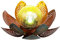 LED Garten Solar Lampe Tisch Leuchte Lotus Blume Deko Beleuchtung Balkon Hof Leuchte grün Gold