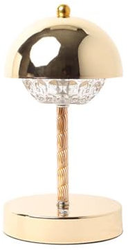 AoLa Pilzlampe LED Dimmbar Tischleuchte Gold Kabellos Akku Tischlampe USB Aufladbar Nachttischlampe Touch Control Kleine Lampe Glas Lampenschirm für Schlafzimmer Wohnzimmer Bar Restaurant Cafe