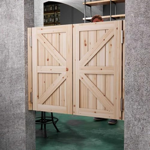 Puertas oscilantes de madera rústica para cocina, baño, granero, cafetería, bar, entrada, estilo occidental, puerta oscilante interior