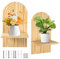Omtofo 2 Stück Wandregal Holz Boho Wanddeko Holz Wand Deko Kinderzimmer Wand Regale Klein Pflanzregal für Wohnzimmer Schlafzimmer (Natur)