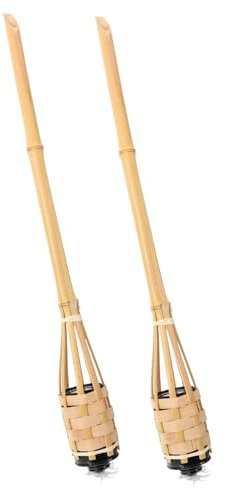 2 Bambus Fackel Lampen für Garten und Festival, Feuerfackel