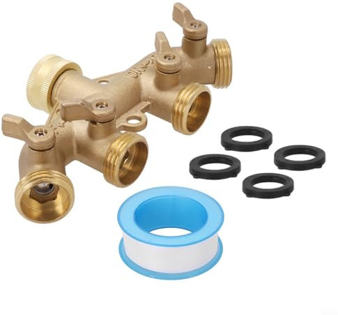 Edelstahl-Kugelhahn 4-Wege-Gartenschlauch-Verteiler mit robuster Konstruktion für effiziente Bewässerung