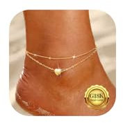 Kenivira Bracelet Cheville Femme Or Imperméable Réglable Bracelets De Cheville Pour Femme Bijoux De Plage d'Été