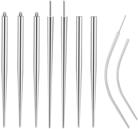 9 PCS Piercing set Piercing Taper Insertion Chirurgenstahl 14G 16G 18G, Piercing Nadeln für Ohr/Nase/Lippe/Zunge/Nippel/Bauchnabel/Piercing Zubehör für Anfänger und Profis, Piercing einführhilfe
