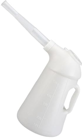 Récipient à huile avec bec verseur - Distributeur d'huile moteur anti-fuite - Récipient de mesure d'huile avec couvercle pour liquides automobiles