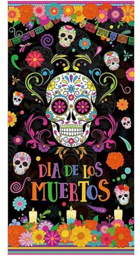 HiyyFloy Tag Der Türabdeckung Dekorationen Dia De Los Muertos Veranda Schild Hintergrund Mexikanischer Karneval Hängendes Banner Geeignet Für Zuckerschädel Party Dekoration