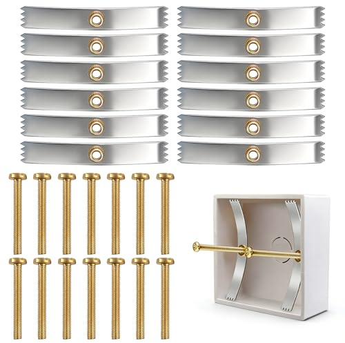 12PCS Clip di riparazione scatola posteriore, 86 tipi ganci a vite presa interruttore, Kit di riparazione presa interruttore, Kit di riparazione scatola posteriore, Strumento di riparazione scatola