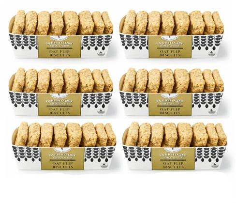 Farmhouse Oat Flip Biscuits 6 Pack (6 × 200g) – Traditional Oat Biscuits, Crunchy & Golden – Family Sharing Biscuit Packs