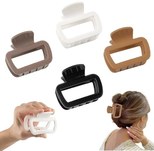 Floruvia Nylon Haarspangen: Flexible & Unzerbrechliche Kleine Neutrale Haarklammern für Dünnes Haar von Frauen - Starker Halt, 4er Pack(6,5 cm)