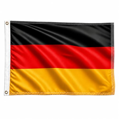MYLUXY Premium Deutschland Flagge 120x180 cm – Hochwertige Fahne aus 300D Polyester, langlebig, Wetterfest & UV-beständig, 4-fach genäht mit 2 Messingösen – Bundesflagge für Innen- & Außenbereich