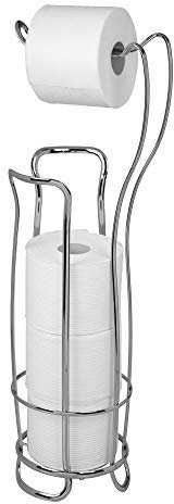 iDesign Axis Dérouleur Papier Wc, Porte Papier Toilette Autoportant en Métal, Argenté