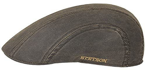 Stetson Madison Old Cotton Flatcap Herren - Schiebermütze mit Schurwolle - Herrenmütze Wasserabweisend - Schirmmütze mit UV-Schutz (Schirmlänge 5 cm) - Sommer/Winter braun S (54-55 cm)