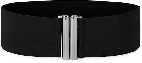 BlackButterfly 3-Zoll elastischen Flach Schnalle Gürtel (Schwarz, L)