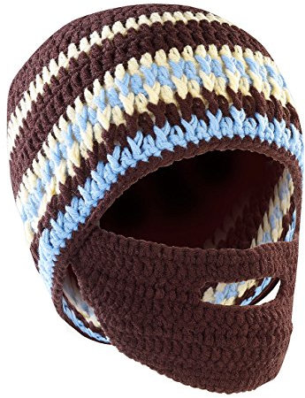 PEARL urban Wintermütze: Lustige Mütze mit Bart, braun-türkis (Lustige Wintermütze, Bartmütze, Wintersport)