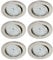 Trango 6er Set 6729-062MO LED Einbaustrahler in Edelstahl-Optik schwenkbar inkl. 6x 3000K warmweiß Ultra Flach LED Modul, Einbauspots, Deckenstrahler, Deckenlampe, Badleuchte, Wohnzimmer Deckenleuchte