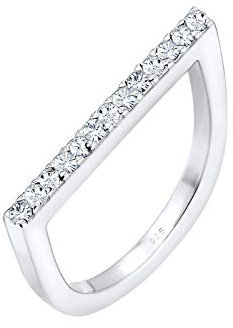 Elli Ring Damen Stacking mit Kristallen Geo in 925 Sterling Silber