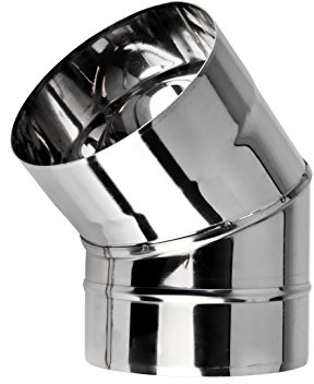 Stainless Steel Chimney Liner Elbow 45 Degree Metal Pipe Bend Multi Flue Pipe Stoves 45° (80mm)