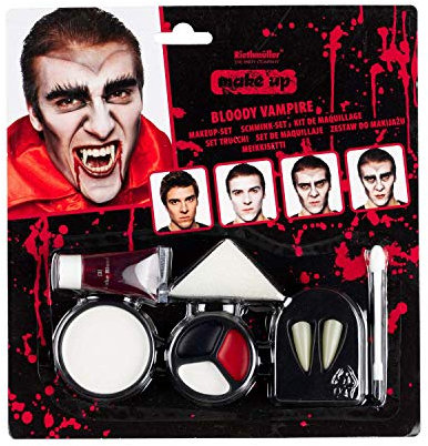 Amscan 9901244 - Make-Up Set Vampir, 9-teilig, Schminkfarben, Schminke, Karneval, Halloween