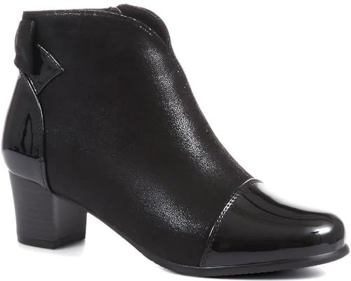 Pavers Women's Ankle Boots in Black with Easy Zip Access & Bow Detail - Wider Fit Casual Shoes - Ladies Footwear for Everyday Wear - Size UK 6 / EU 39