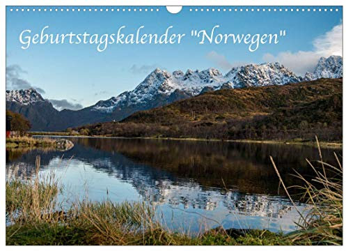 Geburtstagskalender Norwegen immerwährend/jahresunabhängig - Wandkalender in DIN A3 / A2 - Querformat (A3)