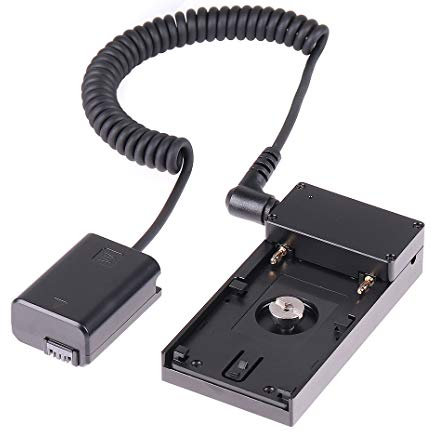 Hersmay NP-FW50 Dummy Battery to NP-F NP-F970 F960 F750 F770 F550 Battery Adapter Hot Shoe Mount Plate 1/4 for Sony NEX7 DSC-RX10 A7 A7R A7S II III A5000 A5100 A6000 A6300 A6400 A6500 ILCE-7 DSC-RX10