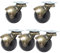 Bürostuhlrollen Lenkrollen Ball Räder,2 50mm Antike Möbelrollen Schwenkrollen,Ölgeriebene Bronze,Leise,mit 360° Montageplatte,für Sofa,Stuhl,Couchtisch,Retro Möbel (5pcs)