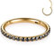 16G CZ Nasenringe Septum Clicker 316L Chirurgisches Stahlsegment Helix Knorpel Ohrringe Creolen Daith Piercing Schmuck (Goldschwarz, 16G-5/16 (8 mm))