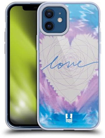 Head Case Designs Violett Herz Colourful Love Gelhülle [Militärischer Schutzgrad] Kompatibel Mit Apple iPhone 12 / iPhone 12 Pro Und Kompatibel Mit MagSafe