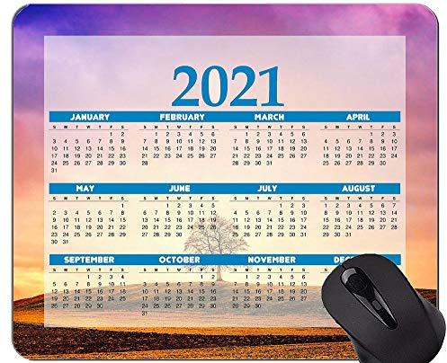 2021 Mouse Pad Kalender, Sunset Mood Evening Rubber Mouse Pad