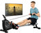 Skandika Rudergerät Venn, Ruderergometer, Tablet-Halterung, Rower mit Multifunktionscomputer, 8 Stufen Widerstandsverstellung, wartungsarm (grau)