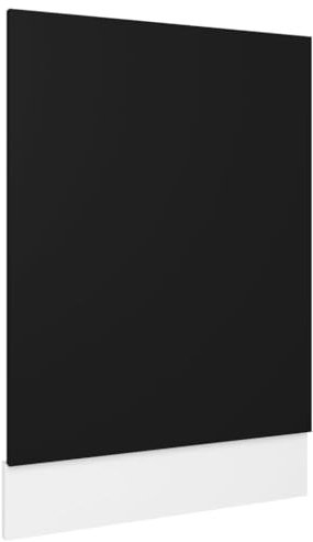 vidaXL Front Dishwasher Panel Furniture Dining Room Kitchen Storage Cabinet Part front Dishwasher Protector Panel Unit Black Chipboard