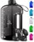 AQUAFIT Gourde 2l (2300 ml) avec Paille - Gourde graduée pour 1 Journee - Gourde Motivation - Bouteille d Eau Motivante avec Poignée - Idéale pour Transporter
