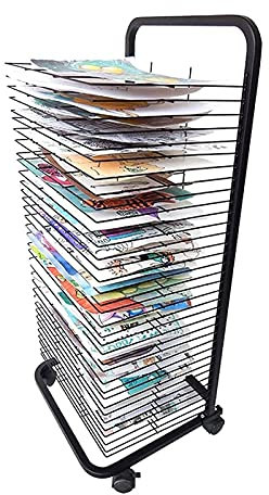 ZXFF Porte-sèche-Linge d'art Mobile, Rack De Séchage pour Enfants, Très Approprié pour Les Artistes Toile, Papier, Impressions, Étagères D'économie D'espace, 35 Étagères (Size : 35 Layers)