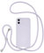 UEEBAI Crossbody Lanyard Phone case for iPhone 11 6.1 inch, Silicone Phone Cover with Adjustable Necklace Strap Soft Belt Neck Cord Lanyard Shockproof Protective Case - Mauve