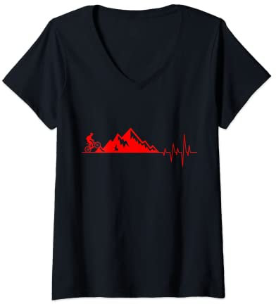 Damen Downhill Mountainbike Mountainbike Outfit Enduro T-Shirt mit V-Ausschnitt