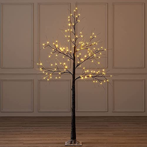 Trendi® 150cm 5ft Christmas Snowy Twig Tree Warm White LED Light Up Artificial Twig Christmas Decoration Indoor Outdoor Mains Operated (XM-5280)