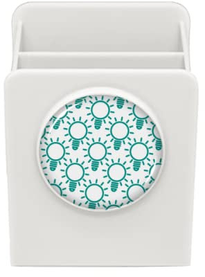 Light Lunous Stamp Pattern Desk Pencil Holder Cup Pen Organizer