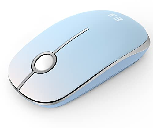 Seenda Wireless Mouse, 2.4GHz Silent Mouse with USB Receiver, 18 month battery life, 1600 DPI Optical Tracking, Portable Computer Mice for Laptop PC Notebook- blue gradient white