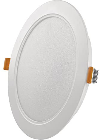 EMOS Panneau LED 18 W rond 1800 lm plafonnier encastrable avec diamètre 17 cm, blanc neutre 4000 K, pilote LED inclus, extra plat, profondeur d'encastrement 2,6 cm, blanc