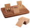 NBEADS Holz Ohrring Display Ständer, 6 Slots Schmuck Ohrring Ring Display Halter Holz Ohrring Visitenkarte Halter Display mit 100 Stück Schmuck Display Karten für Home Retail Store, Tan, 27.5x17cm
