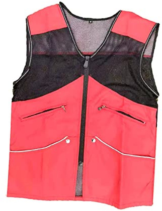 Gralara Gilet da Addestramento per Cani Multifunzionale con Cerniera, Cappotto Resistente Estivo, Rosso, M