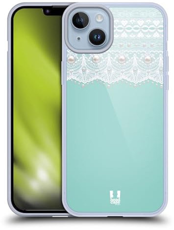 Head Case Designs Azzurro Pastello Lacci E Perle Custodia in Gel [Protezione di Grado Militare] Compatibile con Apple iPhone 14 Plus E Compatibile con MagSafe