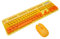 Annadue Combo Tastiera e Mouse Wireless, Macchina da Scrivere retrò Colorata, Tastiera Punk Rotonda a Grandezza Naturale da 2,4 GHz con Mouse Regolabile a 3 DPI per PC, Laptop (Colore Misto Giallo)
