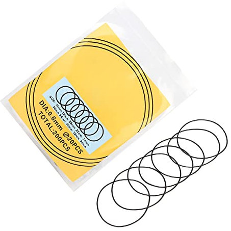 Acouto O-Ring, 200 Stück, wasserdichte Gummidichtung, Uhrenrückdeckel, Dichtung für Uhren-Set, 0,6 Mm (0,5 mm wasserdichter Ring)