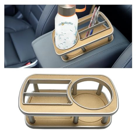 JNNJ Porte-Gobelet d'eau Multifonction pour Voitures, Support de Téléphone et Bouteilles de Boisson de Voiture, ABS Organisateur de Rangement de Stockage de Tasse d'eau de Véhicules(Or)